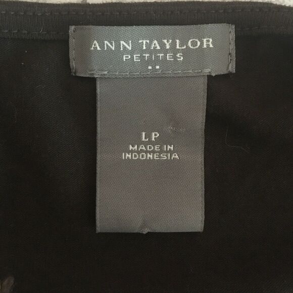 Ann Taylor silky camisole ladies tank top size L petite brown cream & gold chic - Picture 4 of 7